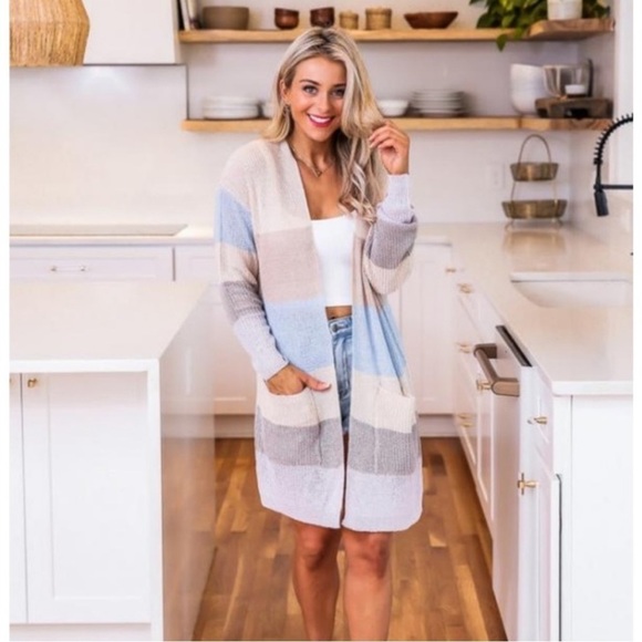 Pink Lily Oversized Long Sleeve Open Cardigan Size XS NWOT - Picture 3 of 9